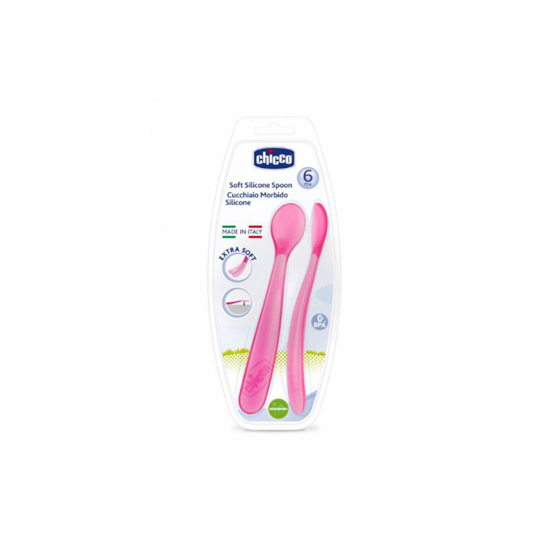 Chicco Colher Macia Silicone 6M+ Rosa