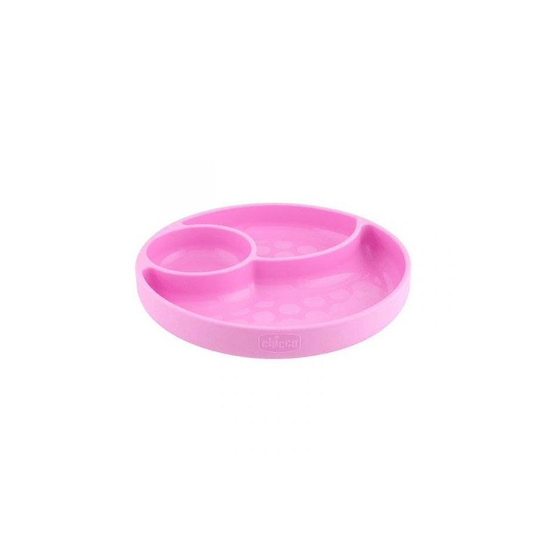 Chicco Take Eat Easy Prato Silicone Divisórias Rosa 12m+
